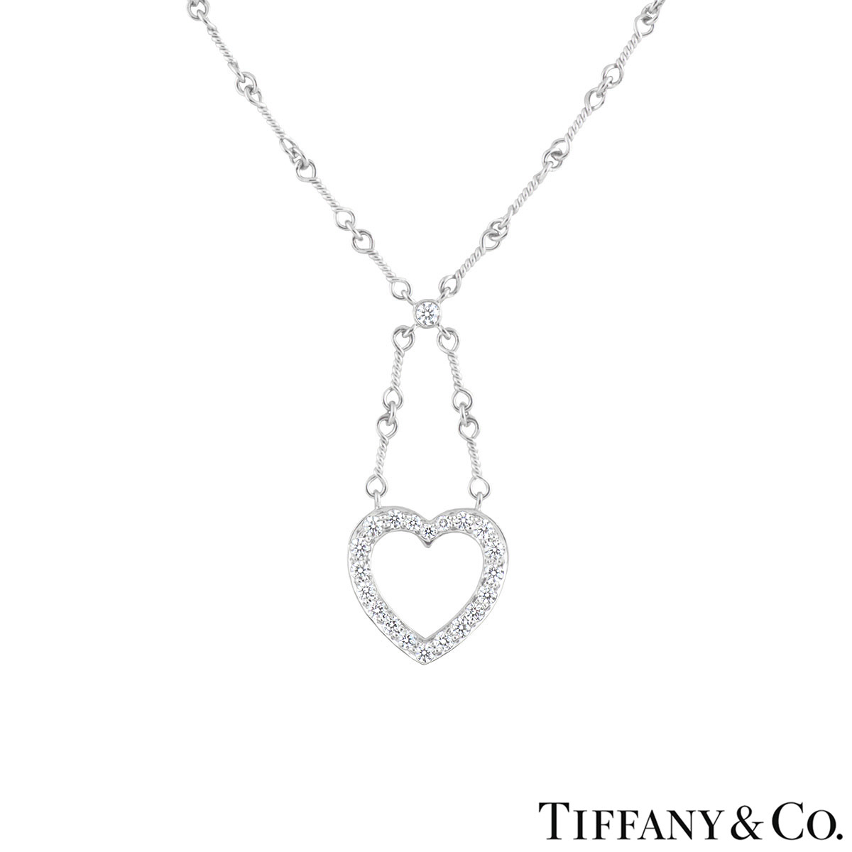 Tiffany Diamond Heart Pendant Necklace | art-kk.com